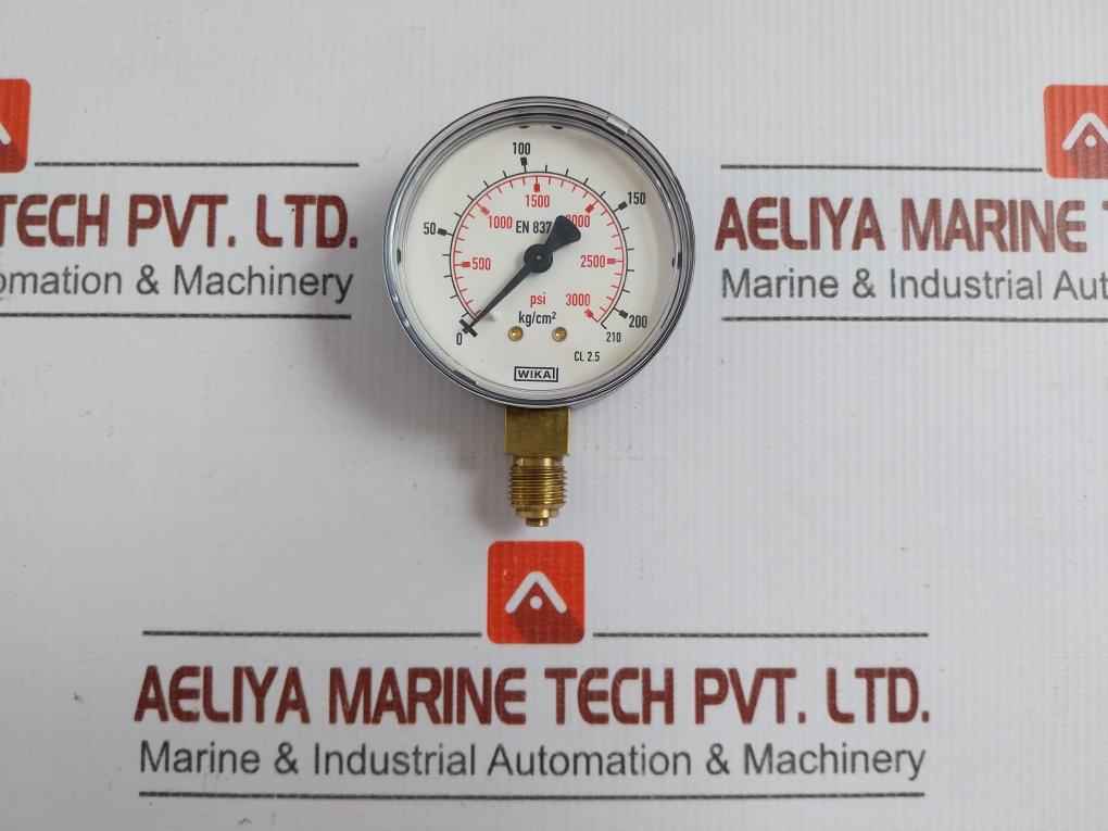 111.10.063 Pressure Gauge Wika 0 To 210 Kg/Cm2 & Psi