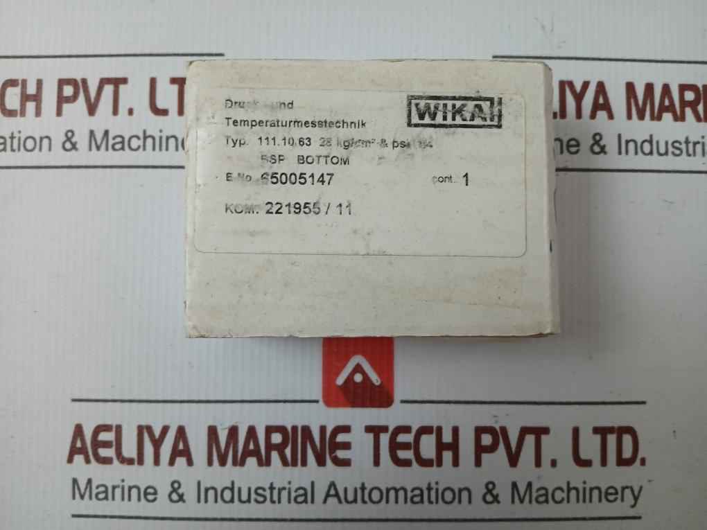 111.10.63 Pressure Gauge 28 Kg/Cm2 & 400 Psi Wika