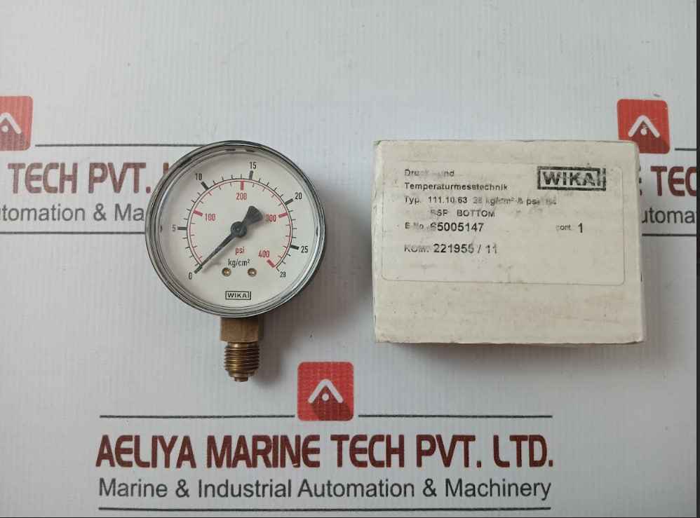 111.10.63 Pressure Gauge 28 Kg/Cm2 & 400 Psi Wika