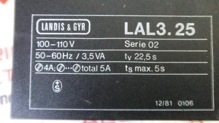LANDIS & GYR LAL3.25 Program Relay Oil & Gas Burner Sequence Controller