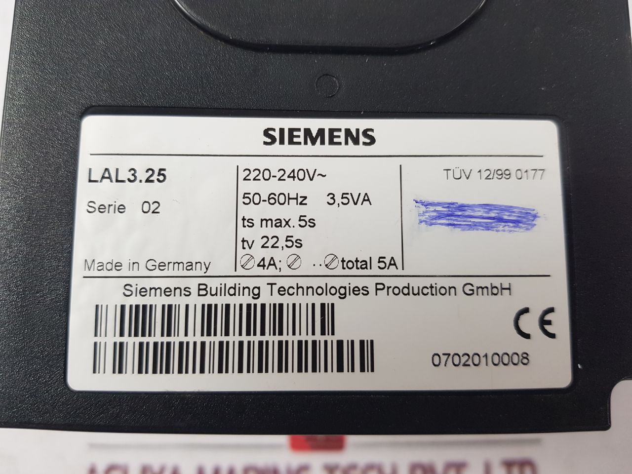 Siemens Lal3.25 Burner Controller Serie 02 50-60Hz