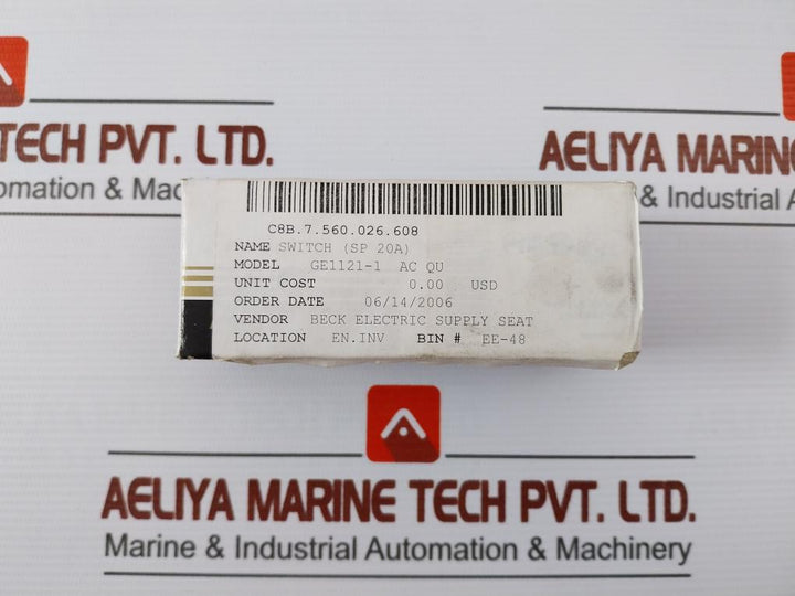 1222-2 Toggle Single-pole Ac Quiet Switch 120V-277Vac 20A