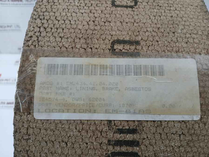 124574-4 Asbestos Brake Lining