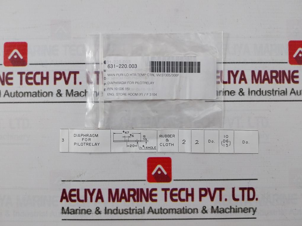12 Diaphragm Assembly For Pilotrelay Rubber & Cloth Kit 631-220.003