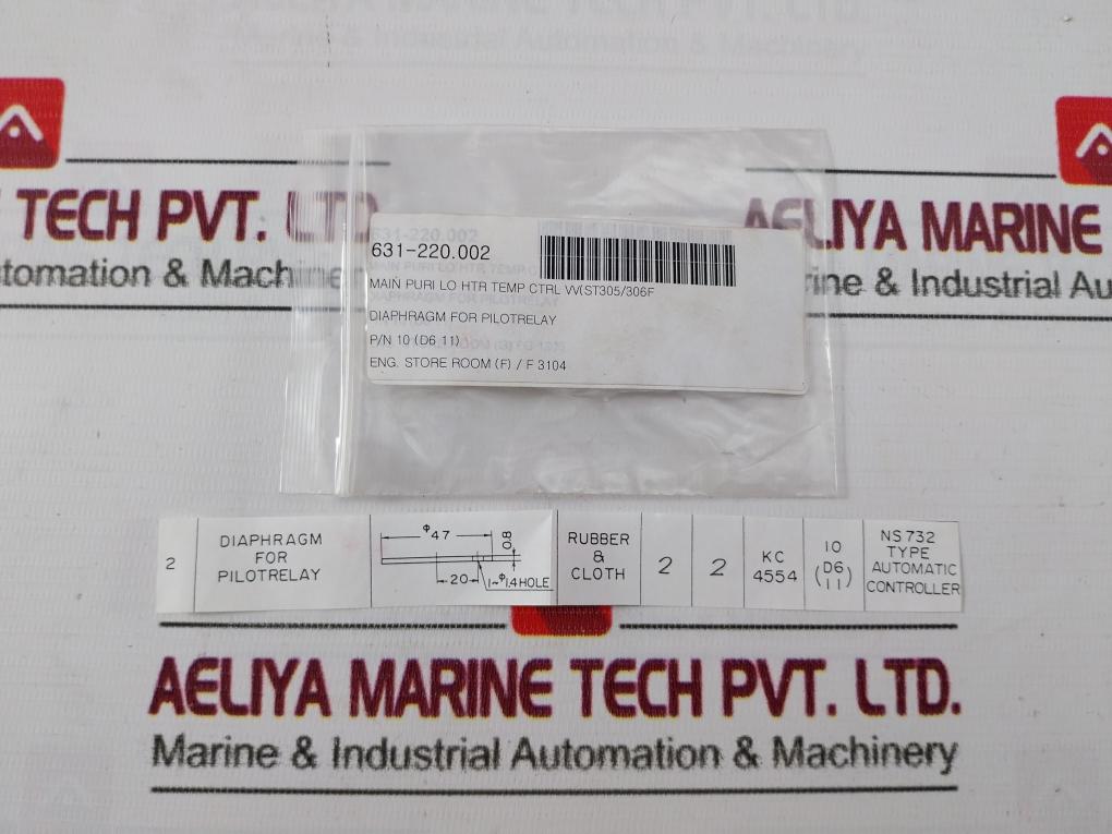 12 Diaphragm Assembly For Pilotrelay Rubber &amp; Cloth Kit 631-220.003