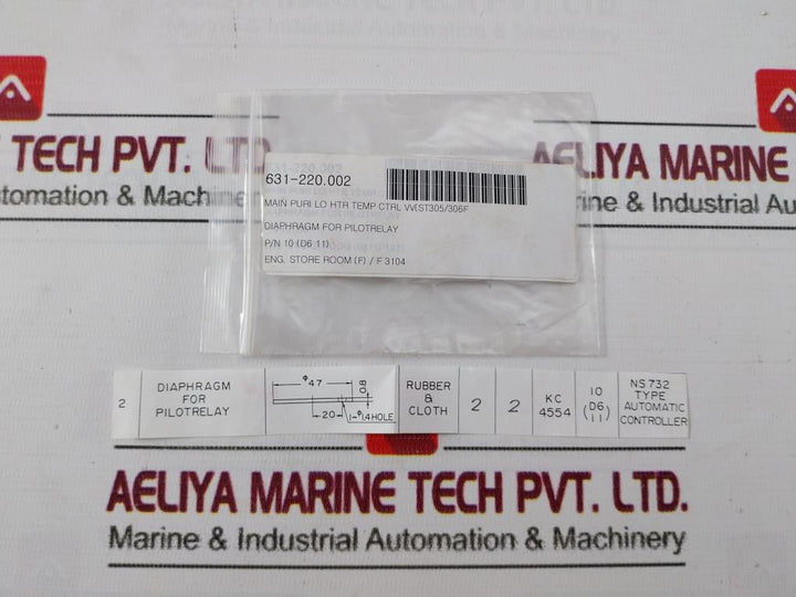 12 Diaphragm Assembly For Pilotrelay Rubber & Cloth Kit 631-220.003