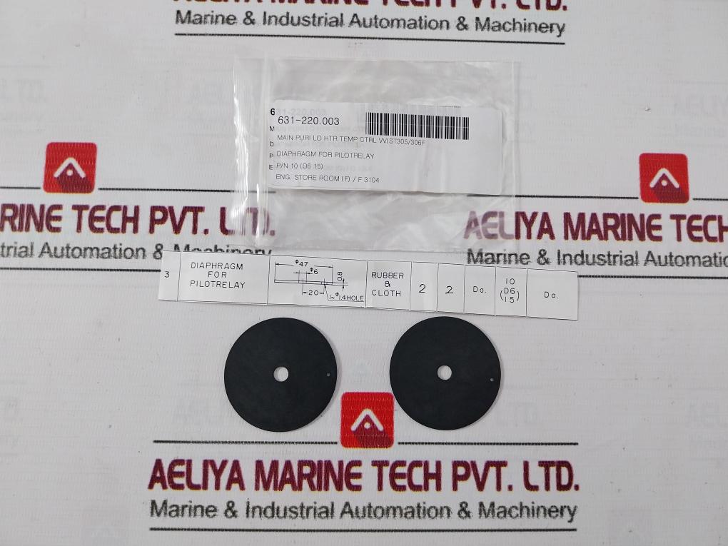 12 Diaphragm Assembly For Pilotrelay Rubber &amp; Cloth Kit 631-220.003