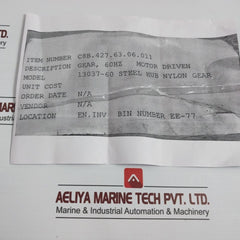 13037-60 Steel Hub Nylon Gear