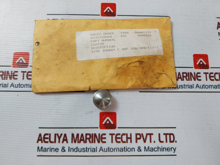 136978 Disc Insert Blank Flange