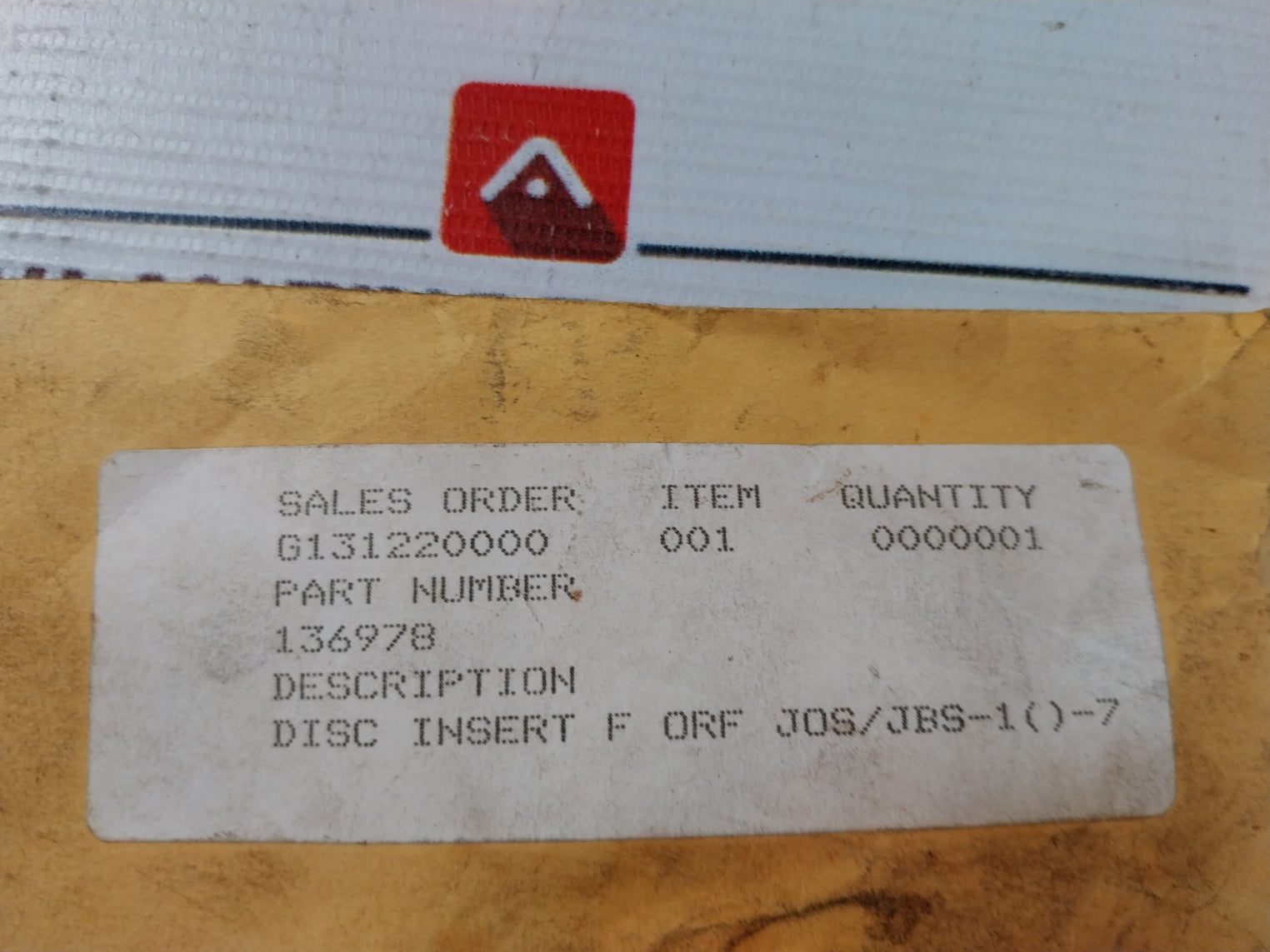 136978 Disc Insert Blank Flange