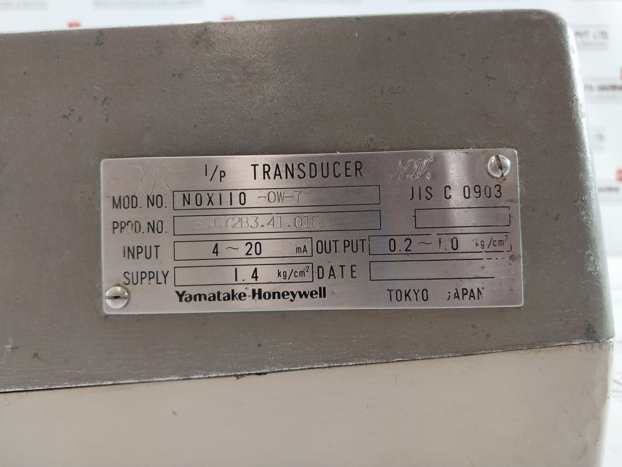 Yamatake-honeywell N0x110-ow-7 I/p Transducer Air Regulator 4-20ma