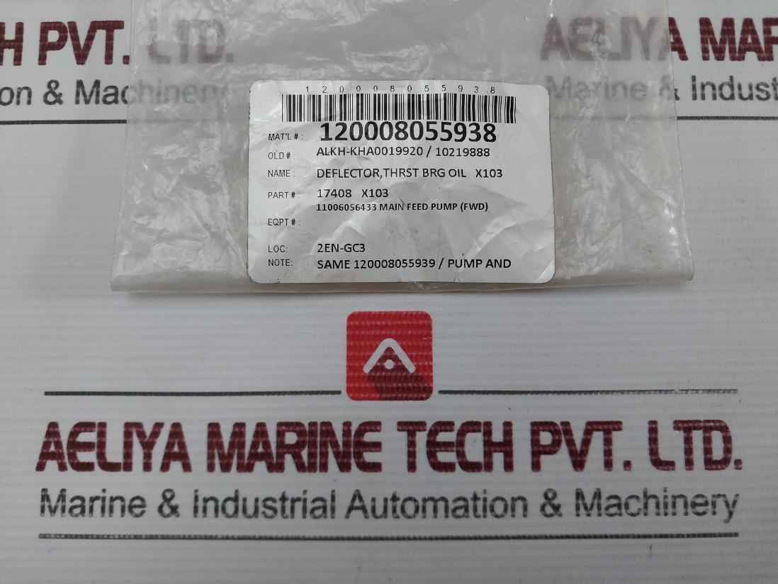 17408 X103 Thrust Bearing Oil Deflector Coffin 300 Gm