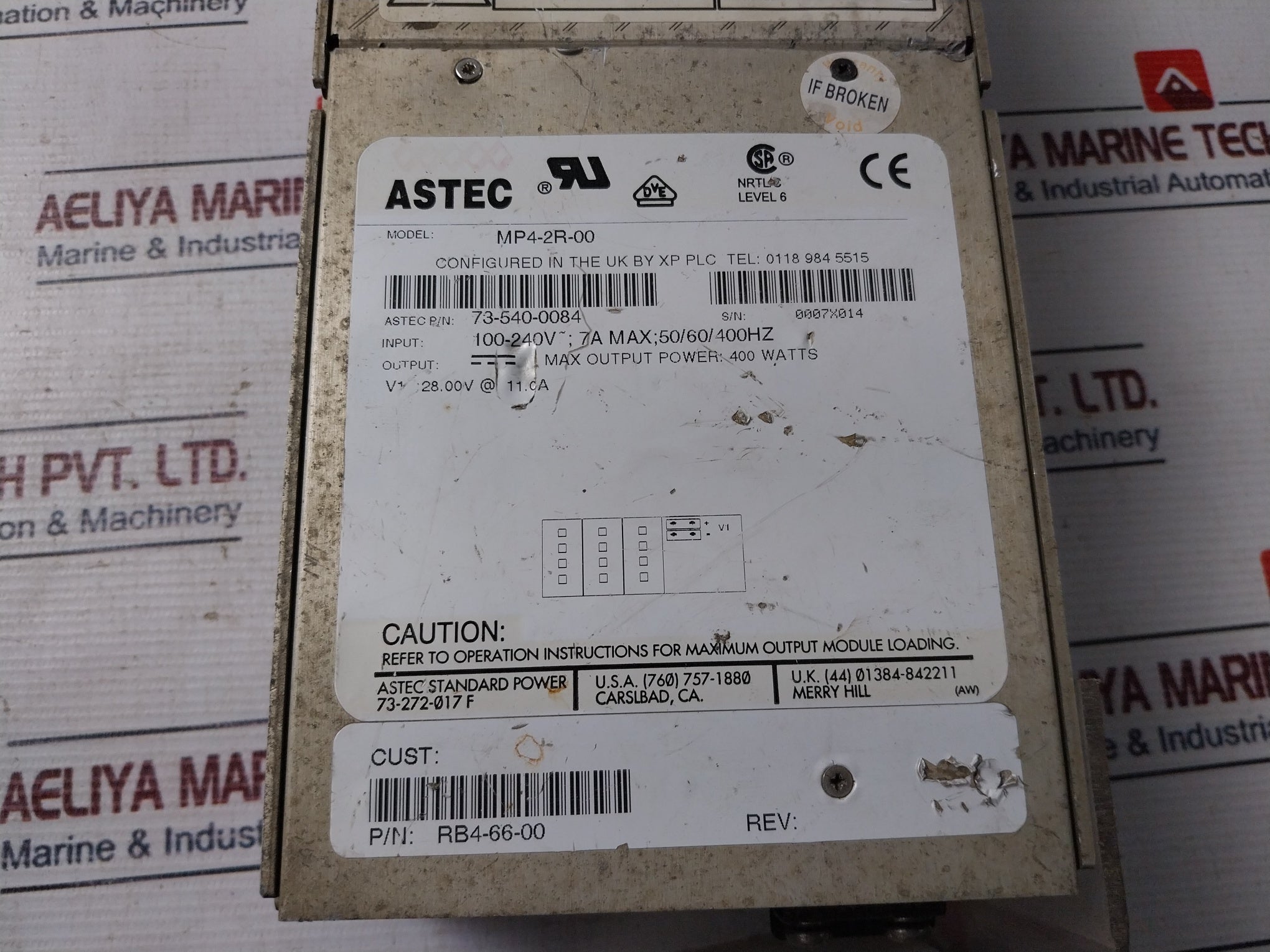 Astec Mp4-2R-00 Power Supply 100-240V~ 73-540-0084