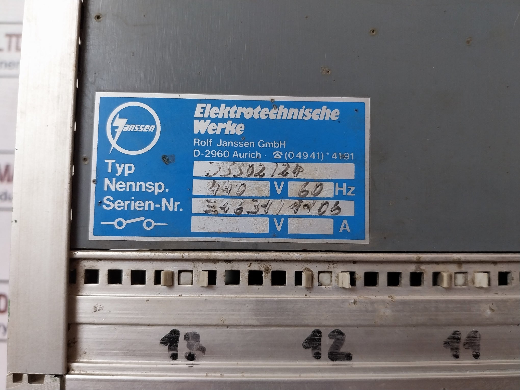 Rolf Janssen Dss02/24 Operation Switch Module 440V 60Hz Dieselstart 02/147.1
