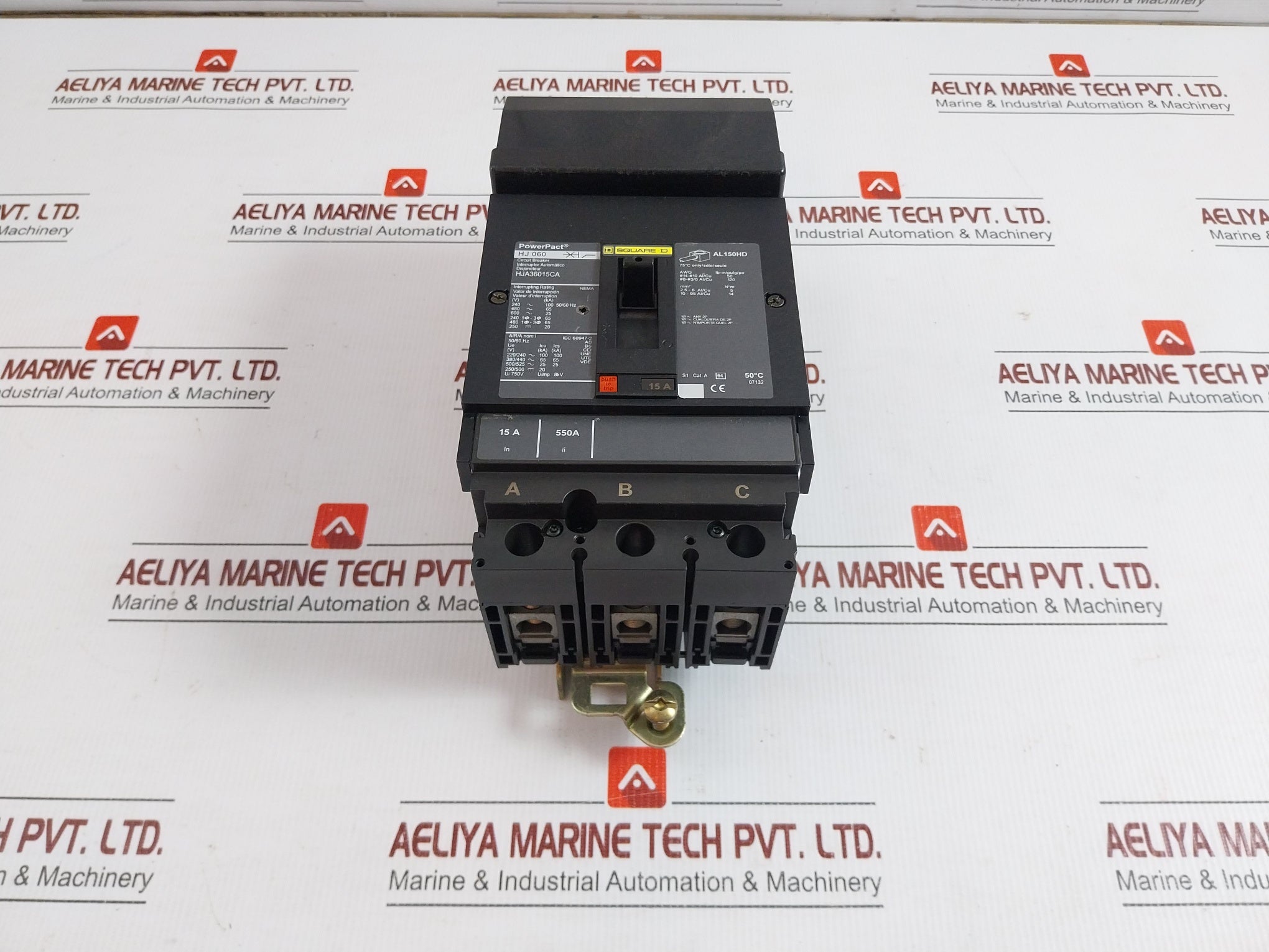 Hj060 3-pole Circuit Breaker Hja36015Ca 750V 15A Square D
