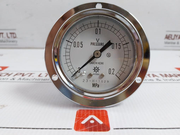 Fd Vu G1/4 Pressure Gauge 0-0.2 Mpa Daiichi Keiki