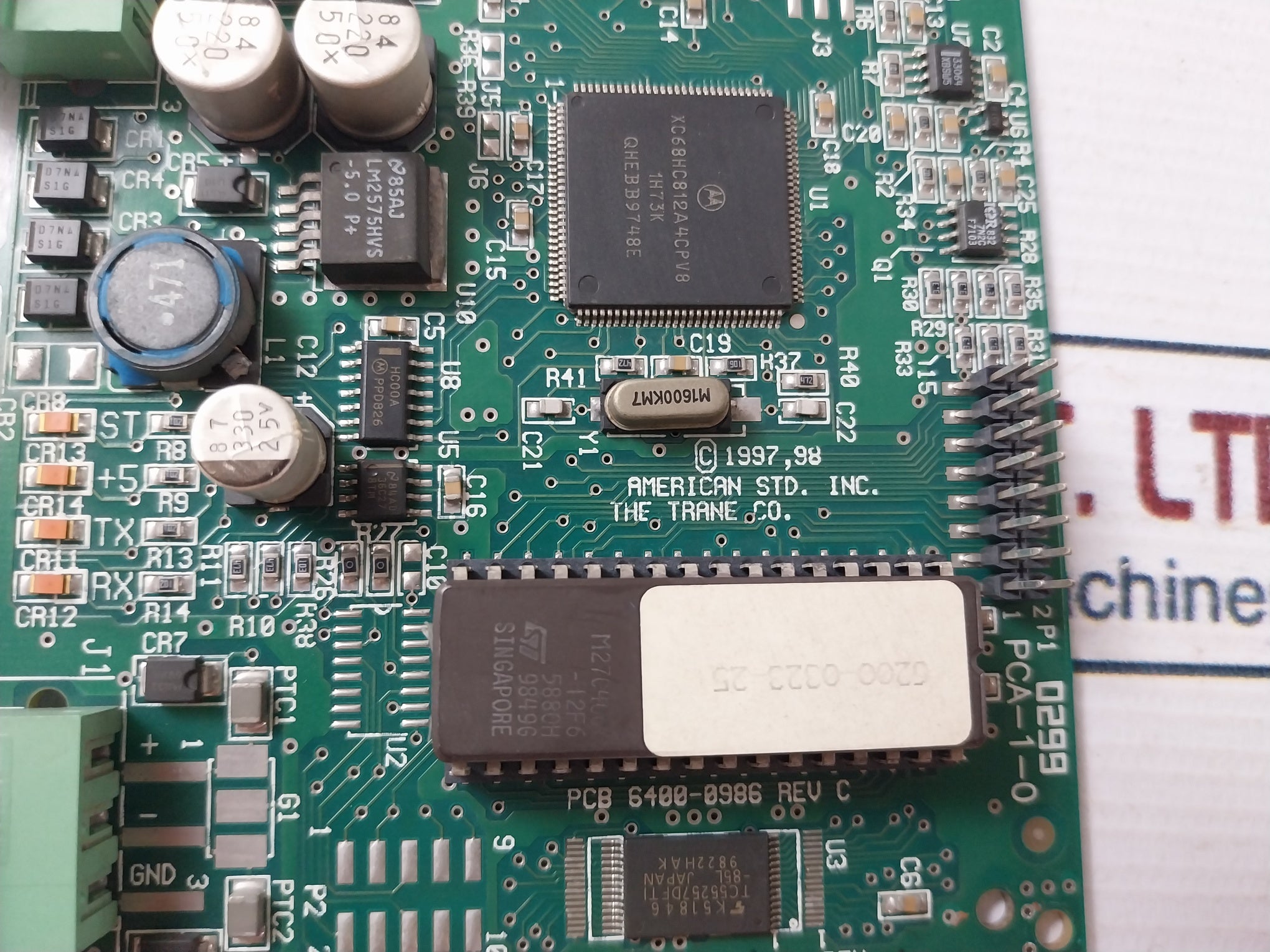 Trane 6400-0987 Adaptive Control Interface Chiller Board Rev C Pca-1-0