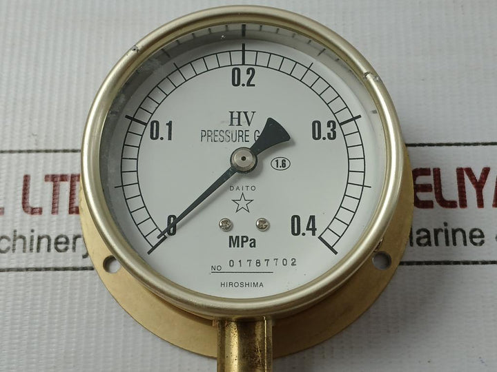 Pressure Gauge B U Daito Keiki 0-0.4 Mpa