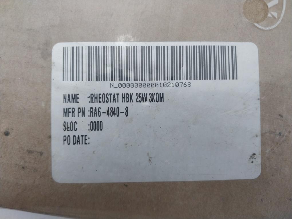 Ceramic Wire-Wound Rotary Rheostat 25W 3K0M Bak Jrm RA6-4840-8