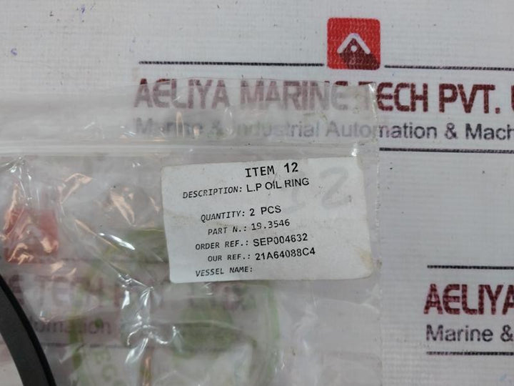19.3546 L.P Oil Scrapper Ring Piston Cut for Suction Gas