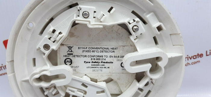 Tyco 611Hf Conventional Fixed Heat 60°C Detector 516.600.214
