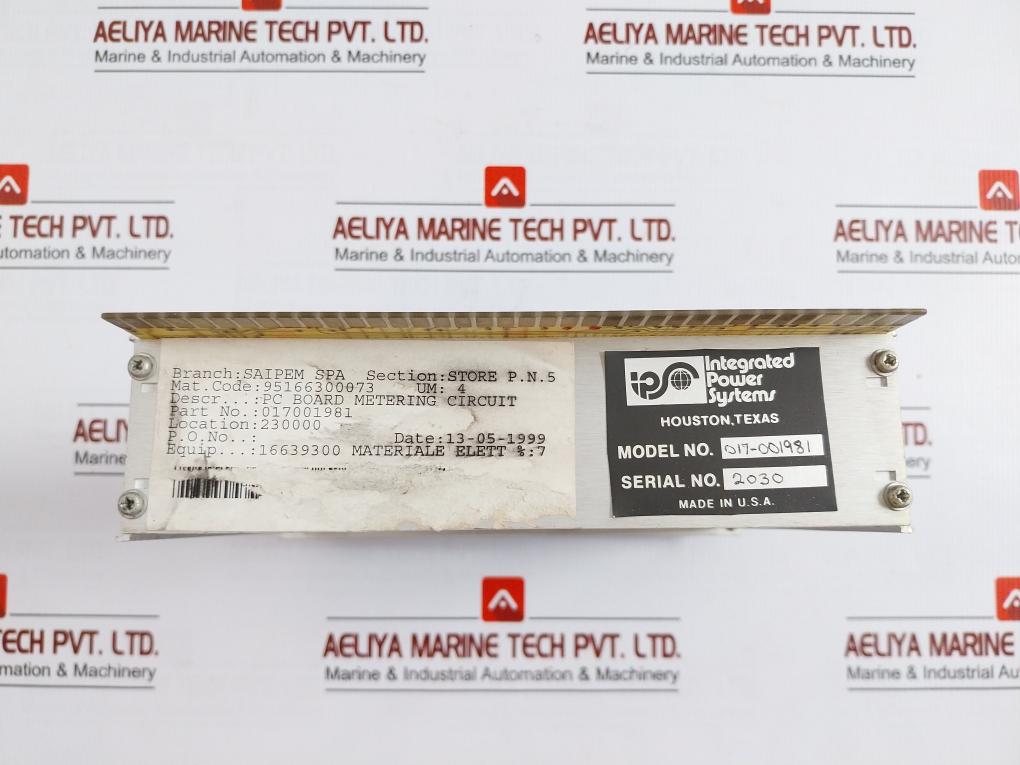 1981 Rack Module 9603, Io16-009603, 1026, 017-002641 Integrated Power Systems