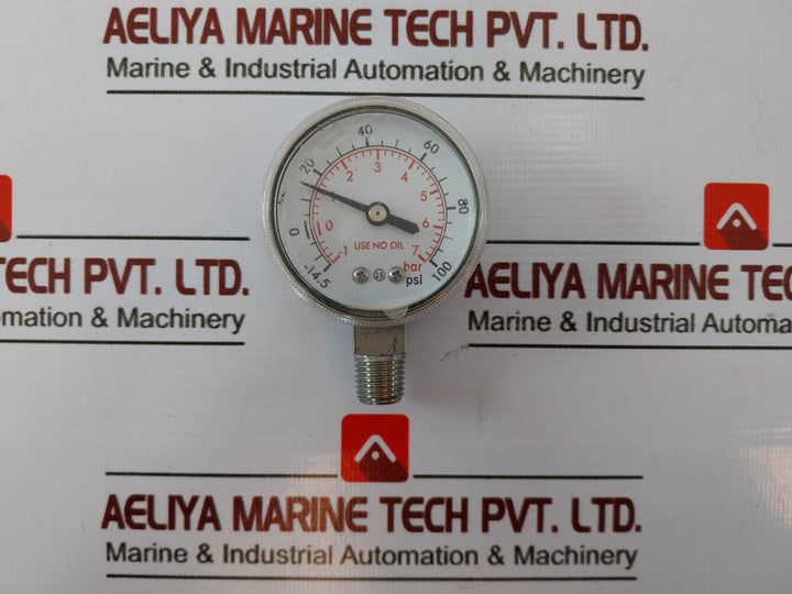 '-1 To 7 Bar / -14.5 To 100 Psi Pressure Measurement Analog Meter