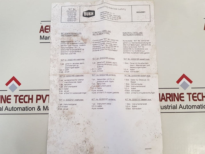 BUKH 008E9694 Battery Level Indicator Panel - Aeliya Marine Tech