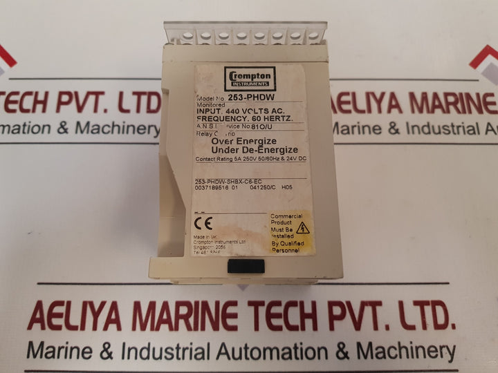 Crompton 253-phdw Protector Trip Relay 440V Ac 60Hz