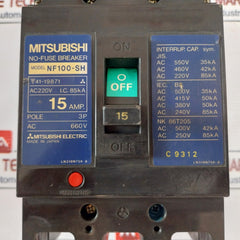 Mitsubishi Electric Nf100-sh No-fuse Breaker 15Amp 660V