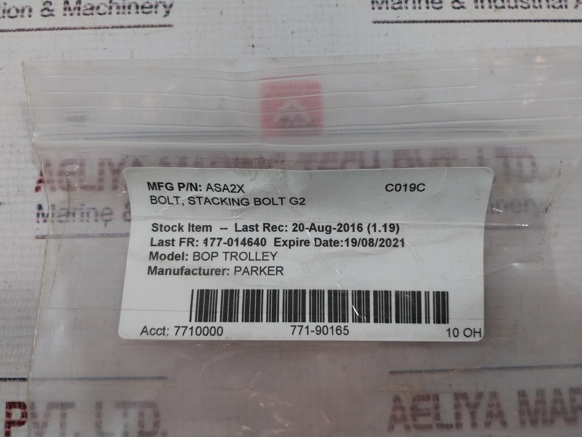 Lot Of 10X Parker Asa2X Stacking Bolts