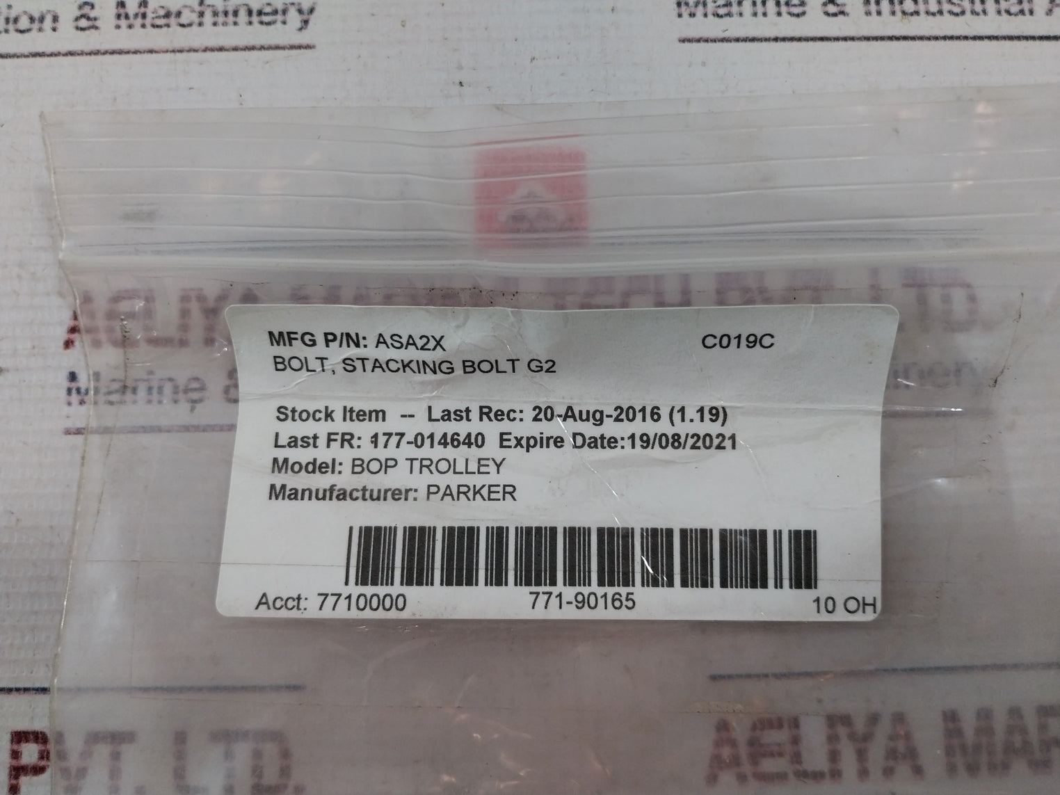 Lot Of 10X Parker Asa2X Stacking Bolts