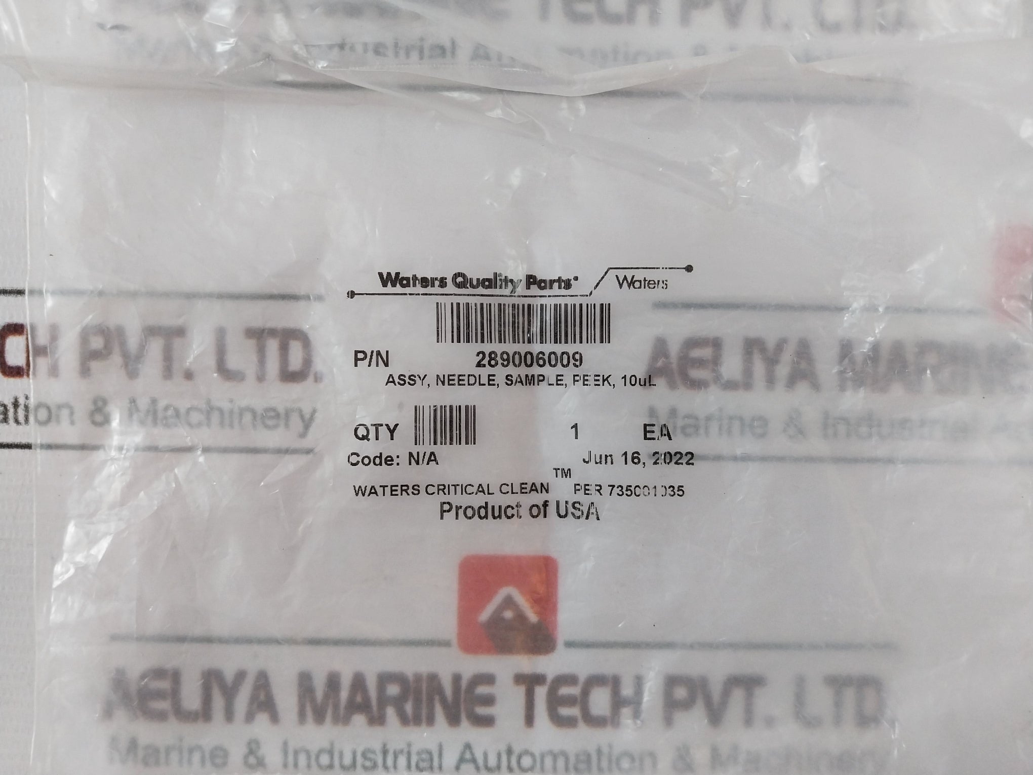 Waters 289006009 Sample Peek Needle Assy 10Ul