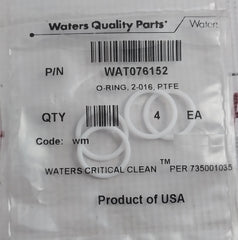 Lot Of 4X Waters Wat076152 Critical Clean O-ring, 2-016, Ptfe 735001035