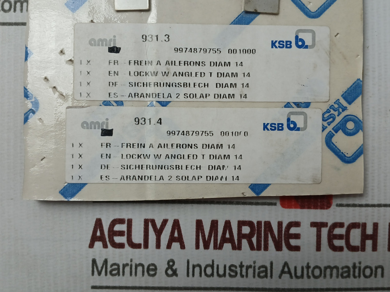 Ksb 9974879755 Lock Washer With Angled Tab Diam 14