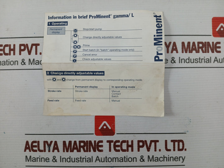 GALA1000PPE200UD014100 PROMINENT Process Control Metering Pump