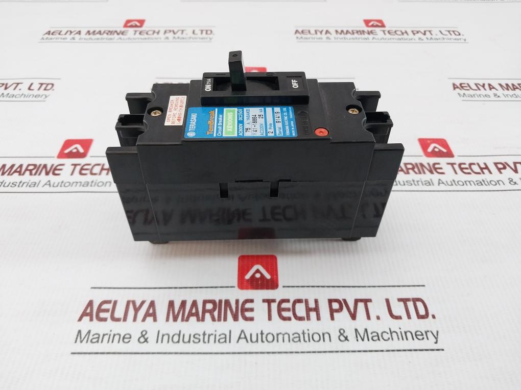 2-Pole-Molded-Case-Circuit-Breaker-75a-Ac600v-Dc250v-By-Terasaki-Xe100ns-Ke100ns-H-5