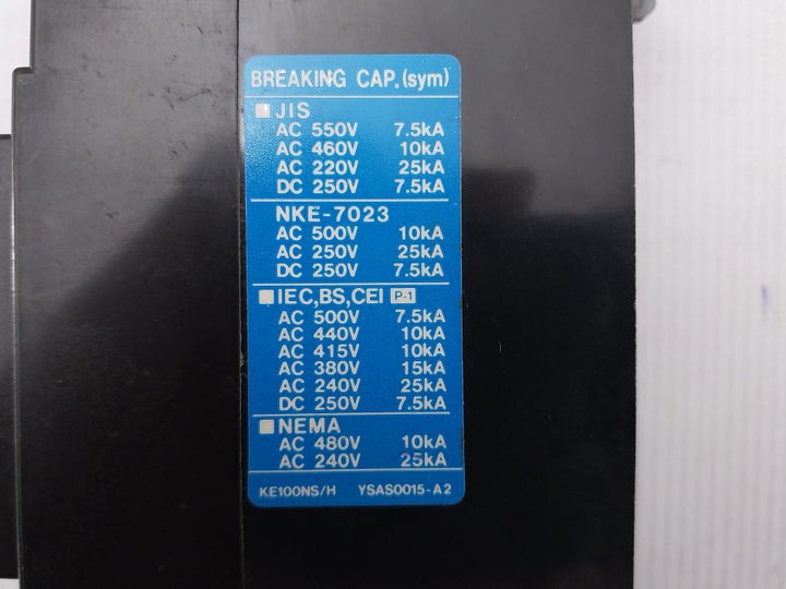 2-Pole-Molded-Case-Circuit-Breaker-75a-Ac600v-Dc250v-By-Terasaki-Xe100ns-Ke100ns-H-7