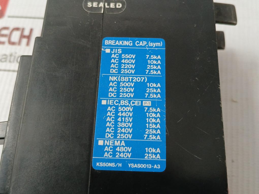 2-pole Circuit Breaker Xs50Ns Terasaki Electric Ac600V Dc250V