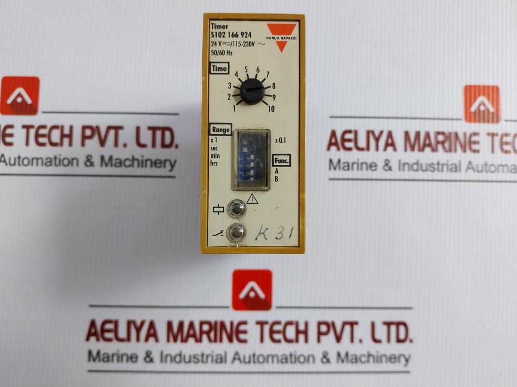 2-pole Timer Delay Relay 1 To 10,115-230V Carlo Gavazzi S102 166 924