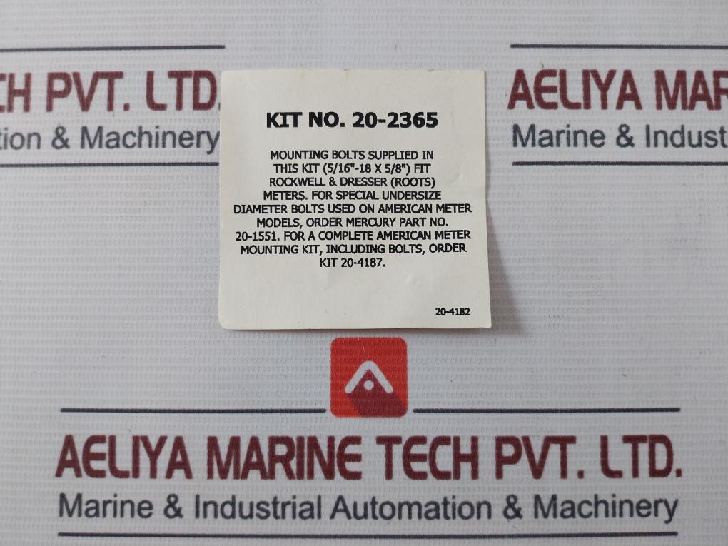 20-2365 Mounting Bolt & Gasket Kit 5/16"-18X5/8"
