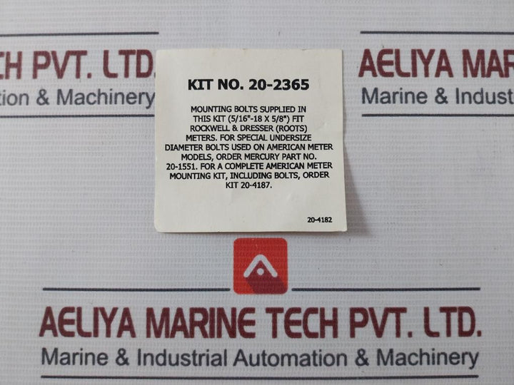 20-2365 Mounting Bolt & Gasket Kit 5/16