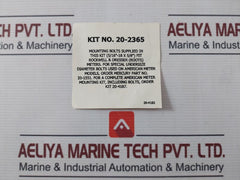 20-2365 Mounting Bolt & Gasket Kit 5/16"-18X5/8"