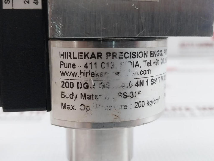 200 Dgr Gs S 4.0 4N 1 Ss T V 32 Differential Pressure Gauge By Hirlekar Precision