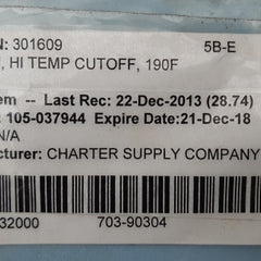 Electric water heater single thermostat limit switch