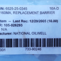 Lot of 6X National Oil Well 6525-25-0345 16A-D Fuse Barrier