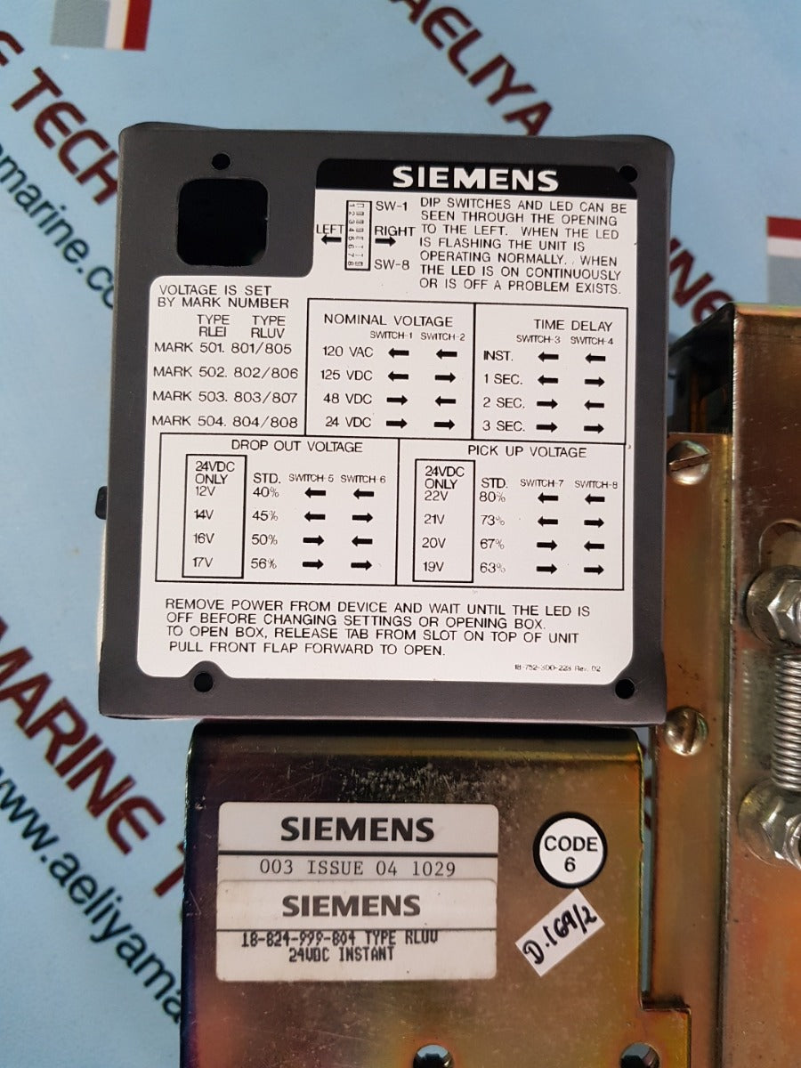 Siemens 18-824-999-804 Instant Relay Module 24Vdc