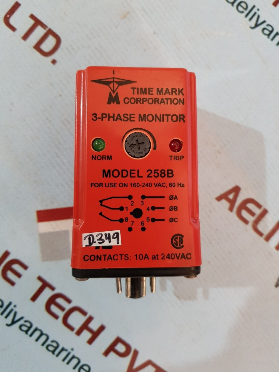 Time mark 258b 3-phase monitor 240vac