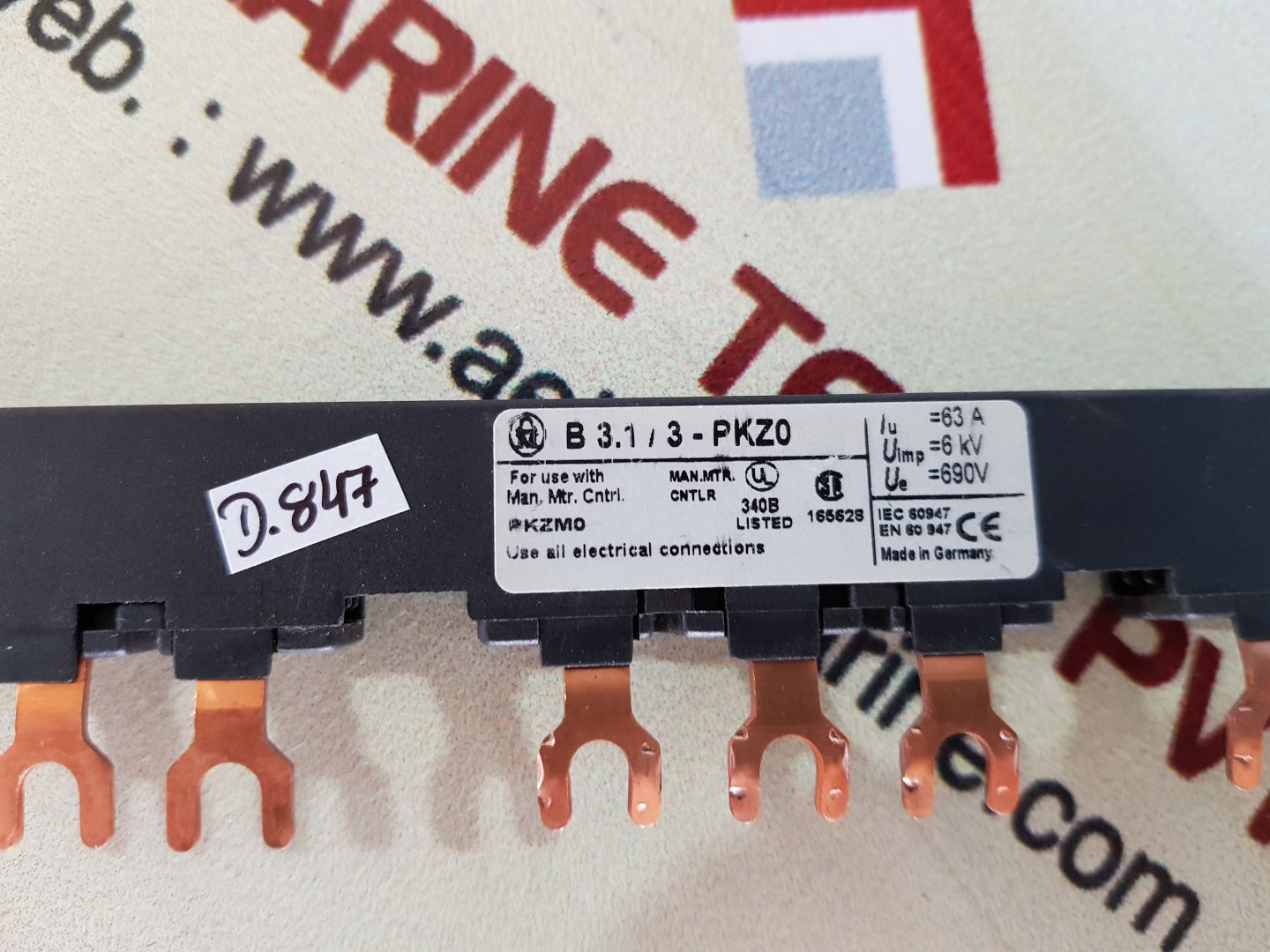 Lot of 4X Klockner moeller b3.1/3-pkz0 connector feeder terminal