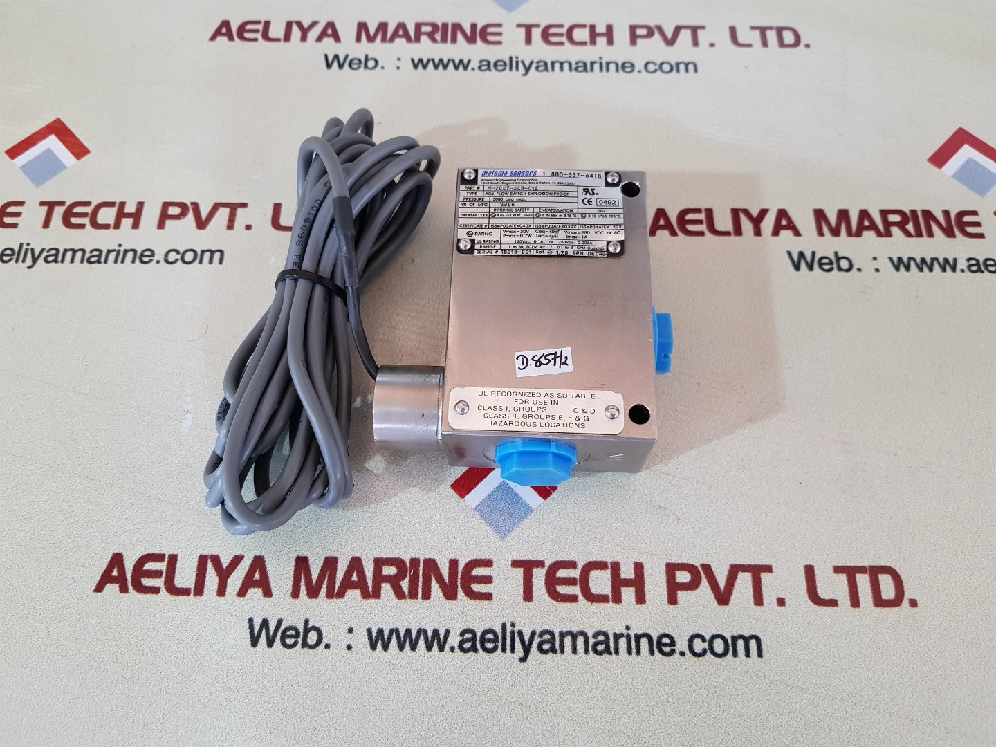 Malema Sensors M-200X-s43-014 Adj.Flow Switch-explosion Proof